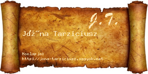 Jóna Tarziciusz névjegykártya